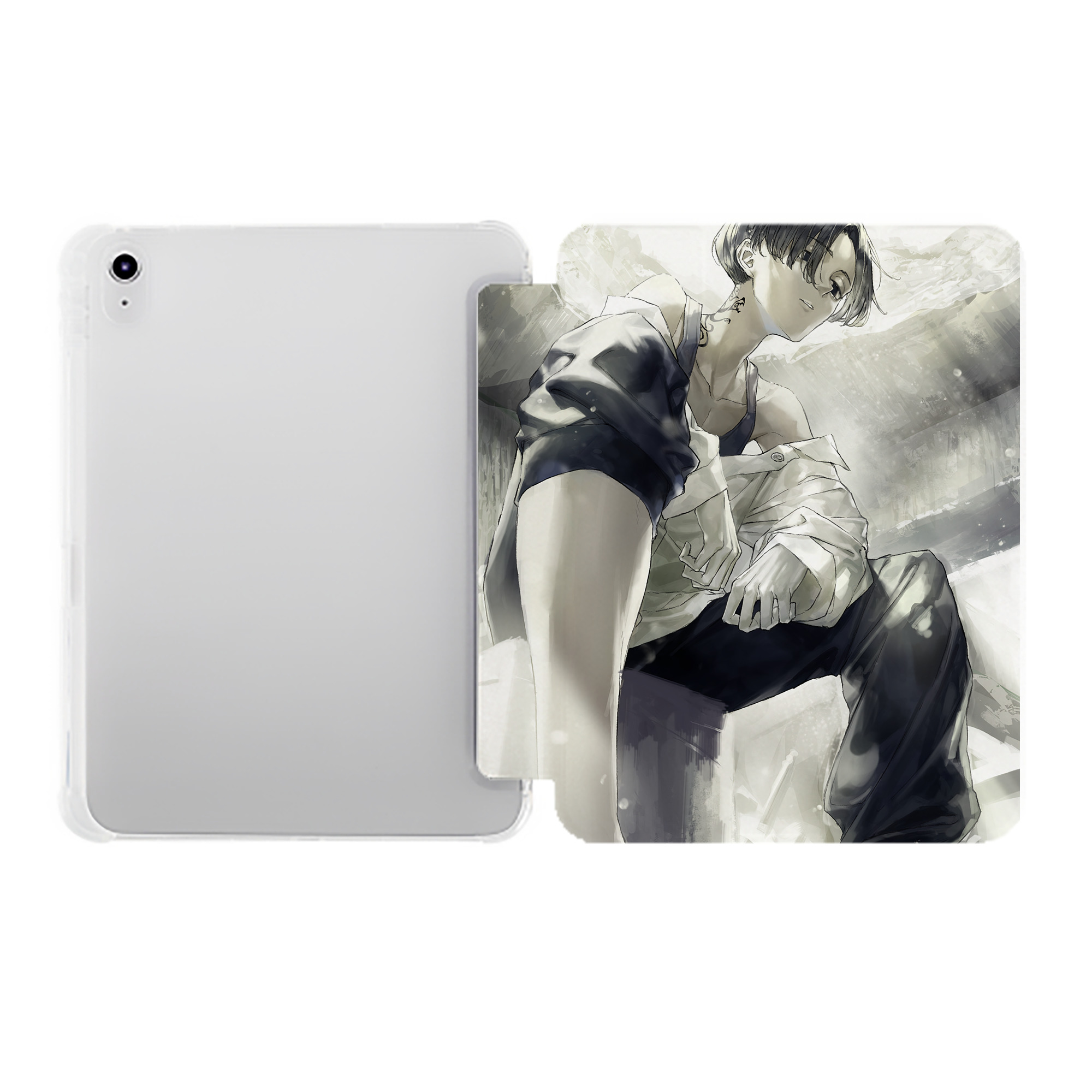 （画像用） 東京リベンジャーズ Tokyo Revengers IPad ケース ペン収納付き 三つ折りスタンド PUレザー×シリコン 対応機種9.5/10.5/10.9インチ
